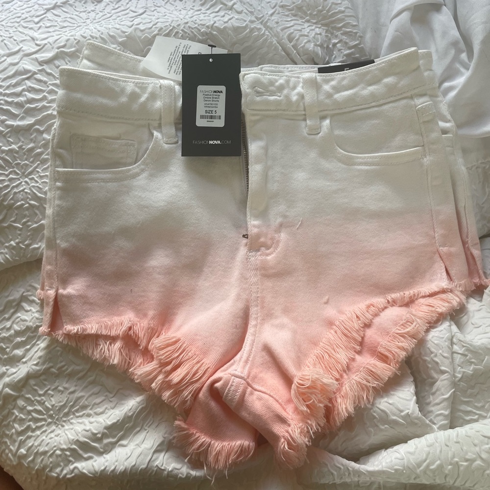 Ombré white shorts